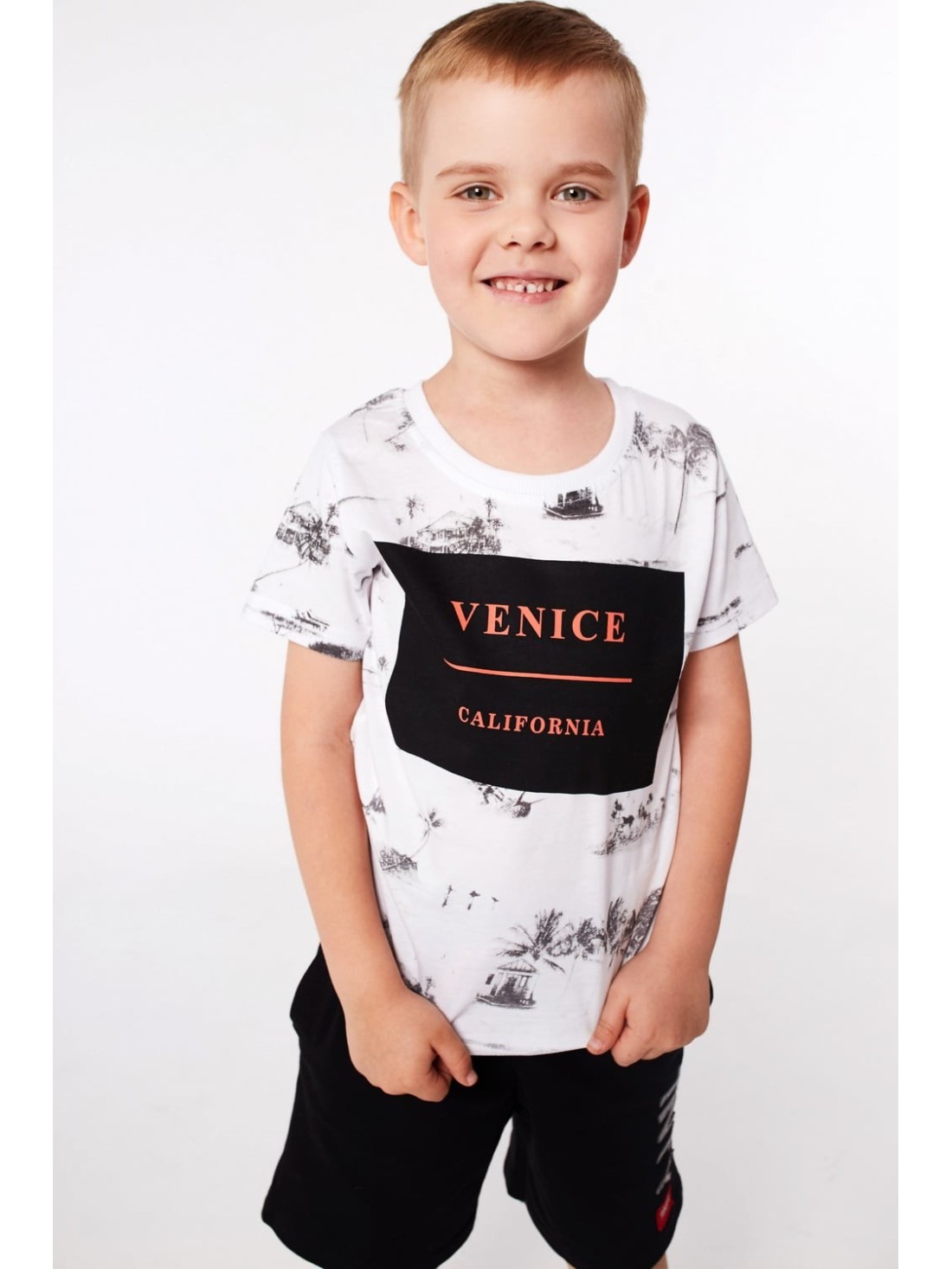 Jungen-T-Shirt mit Aufdruck, weiß NDZ4445 – Online-Shop – Boutique